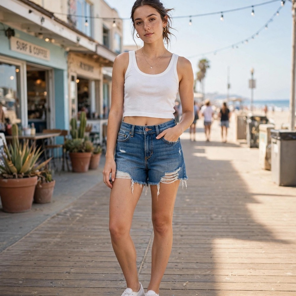 Joe's Jeans Blue Distressed Jean Shorts